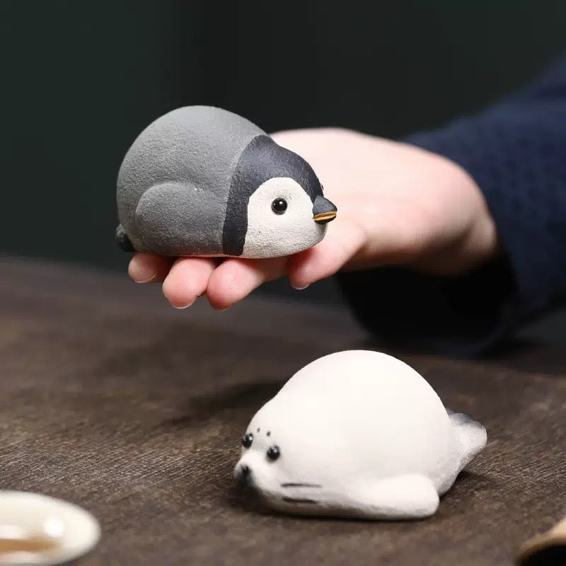 Little Arctic Friends -Handmade Clay Tea Pet - Tea and Whisk