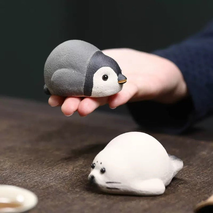 Little Arctic Friends -Handmade Clay Tea Pet - Tea and Whisk