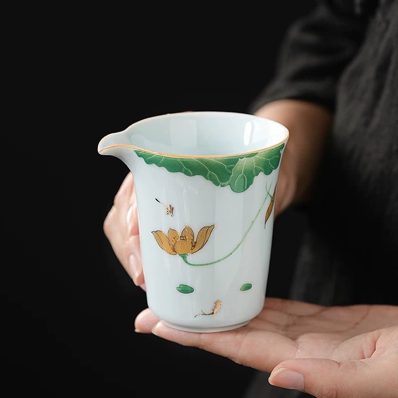 Lotus Pond - Porcelain Fairness Cup / Tea Pitcher - Tea and Whisk