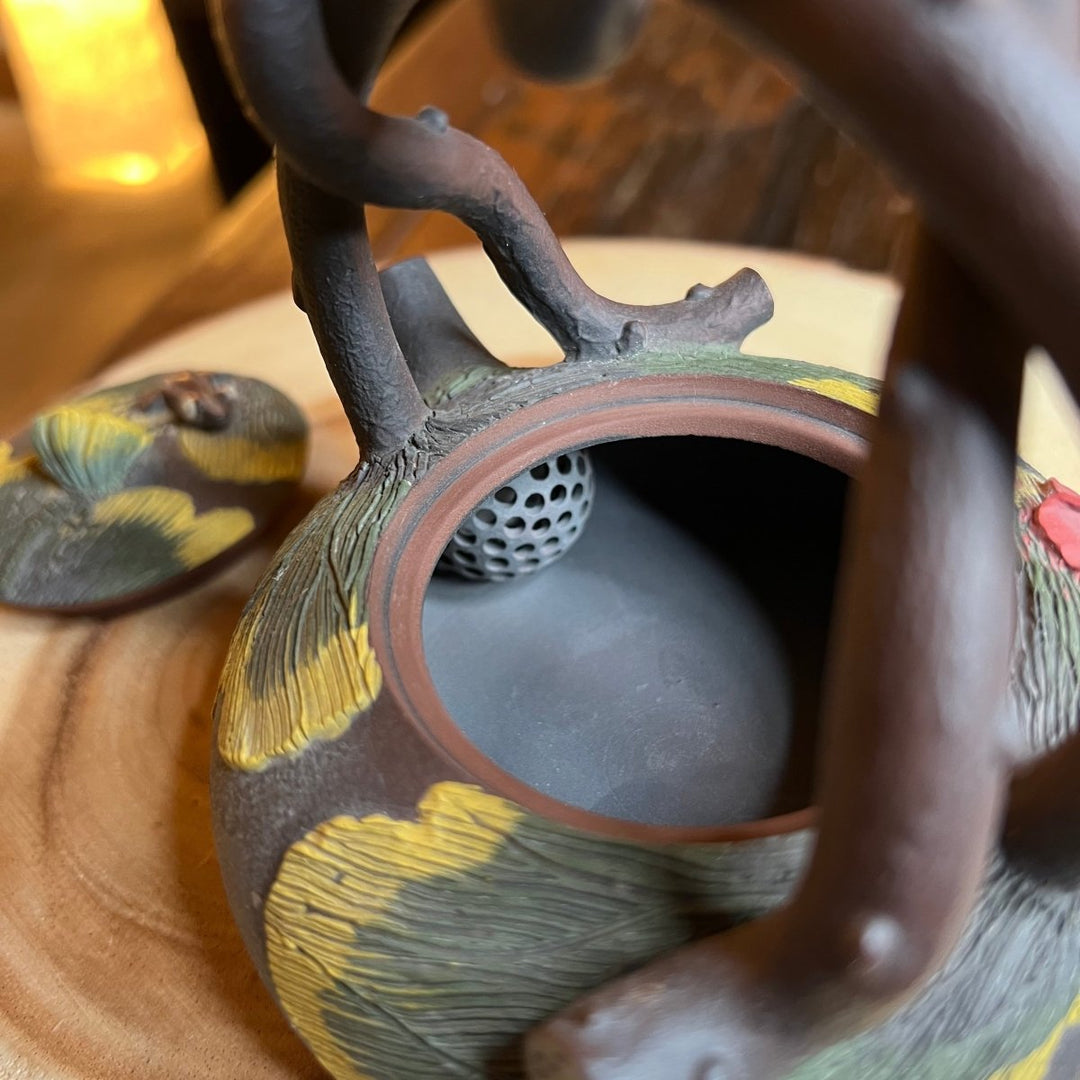 Lotus Vine Harmony-Master Handmade Jianshui Teapot - Tea and Whisk