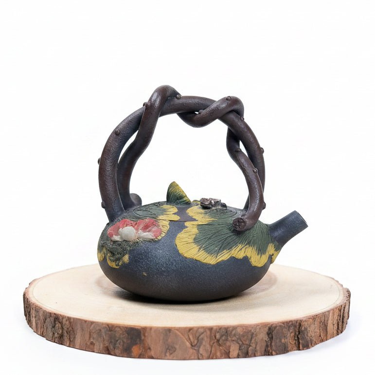 Lotus Vine Harmony-Master Handmade Jianshui Teapot - Tea and Whisk