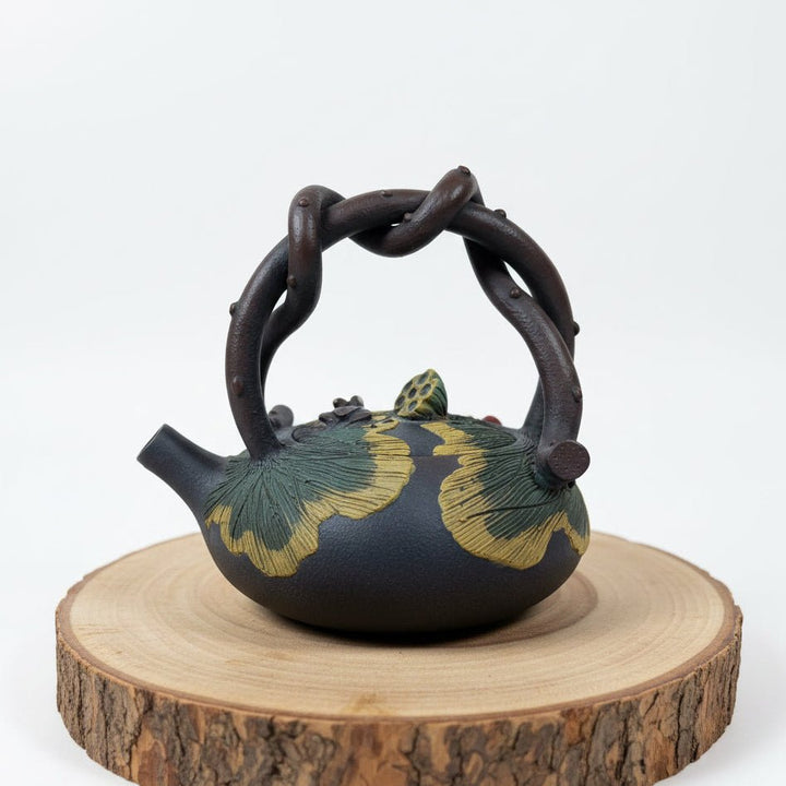 Lotus Vine Harmony-Master Handmade Jianshui Teapot - Tea and Whisk