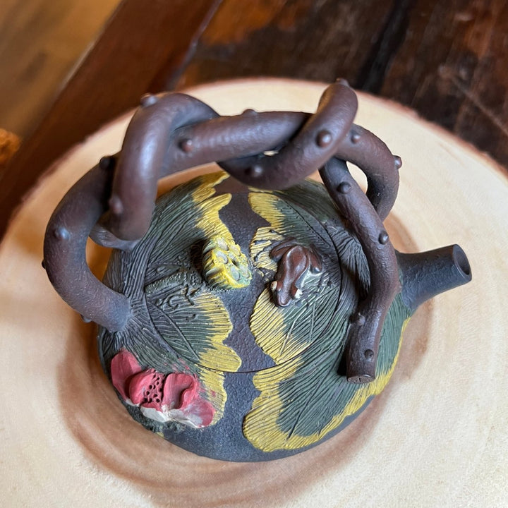 Lotus Vine Harmony-Master Handmade Jianshui Teapot - Tea and Whisk