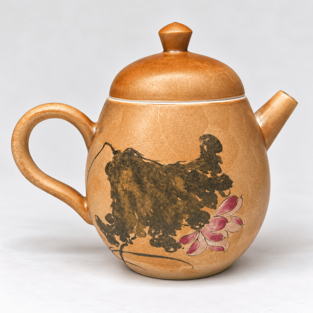 Lotus Whispers - Handcrafted Jingdezhen Teapot 130ml - Tea and Whisk