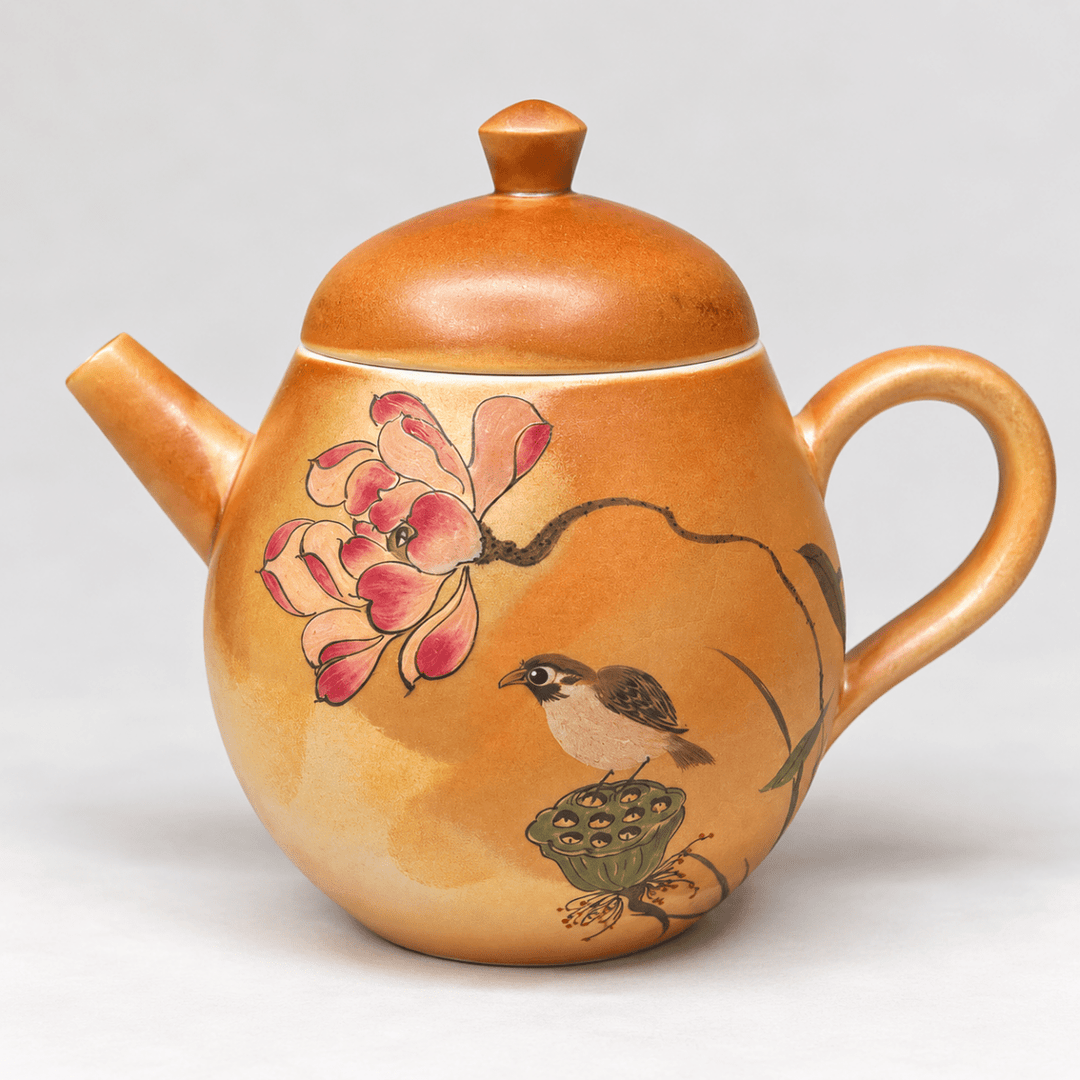 Lotus Whispers - Handcrafted Jingdezhen Teapot 130ml - Tea and Whisk