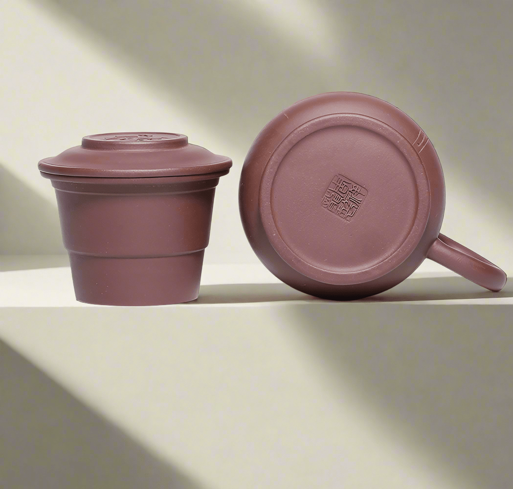 Master Zhou Yixing Premium Clay Mug Set - Tea and Whisk