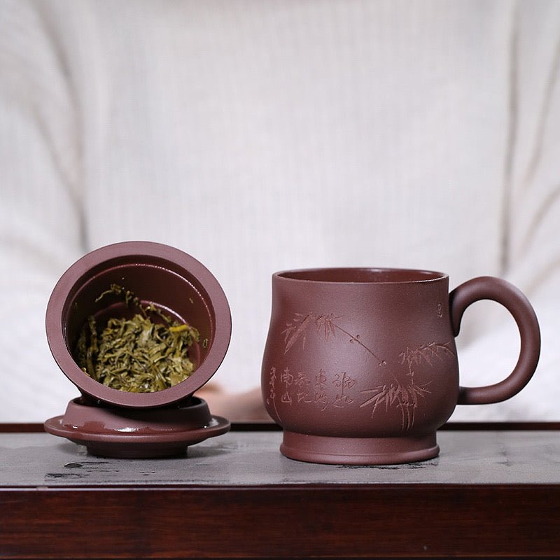 Master Zhou Yixing Premium Clay Mug Set - Tea and Whisk