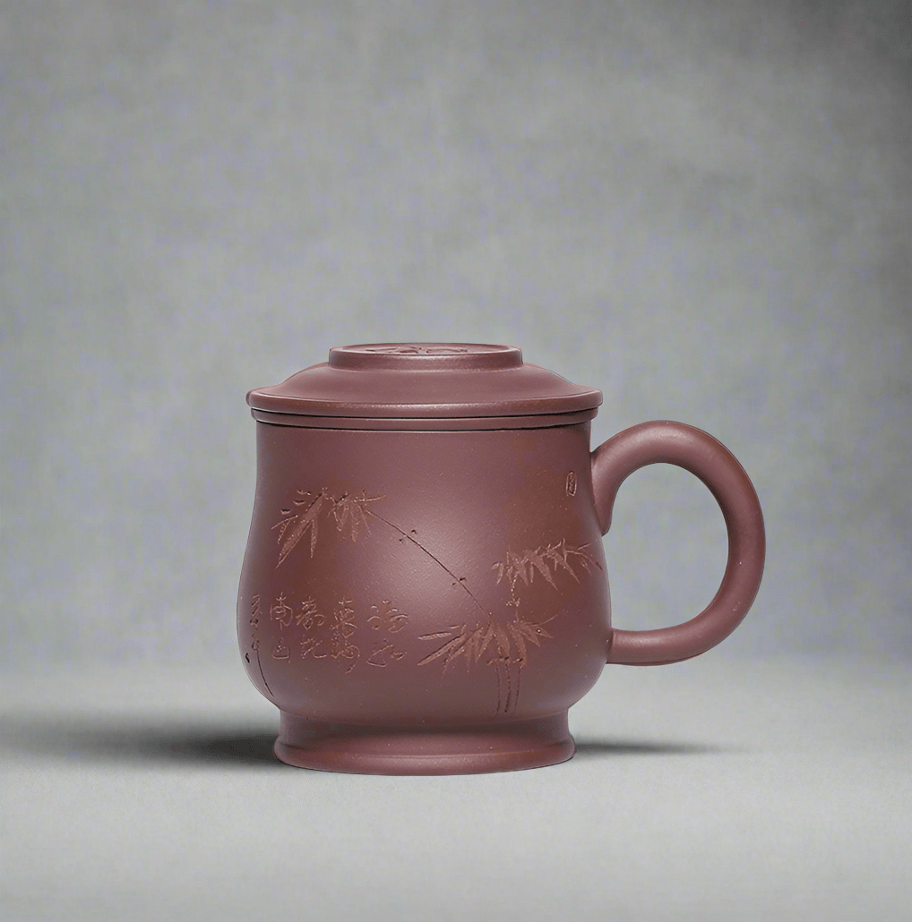 Master Zhou Yixing Premium Clay Mug Set - Tea and Whisk