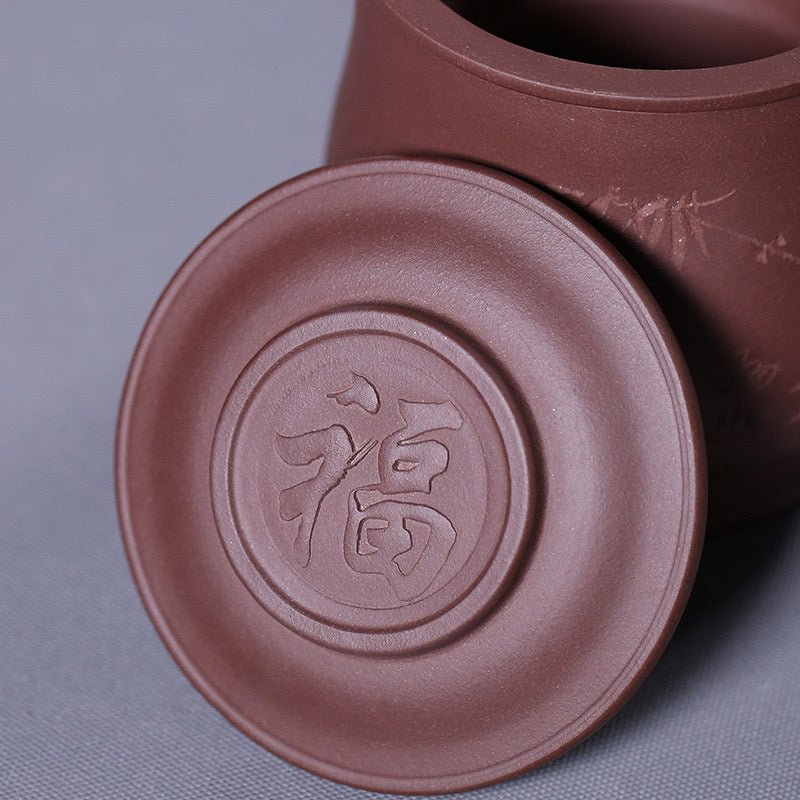 Master Zhou Yixing Premium Clay Mug Set - Tea and Whisk