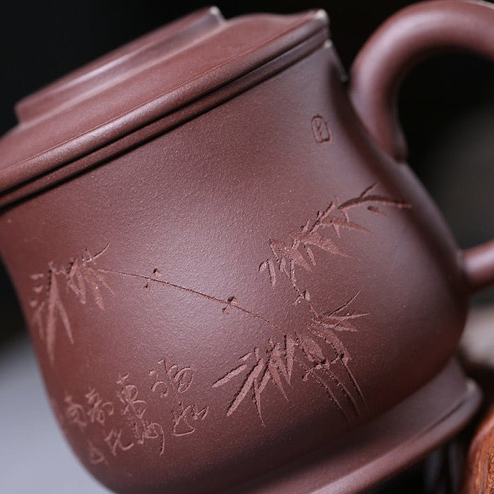 Master Zhou Yixing Premium Clay Mug Set - Tea and Whisk