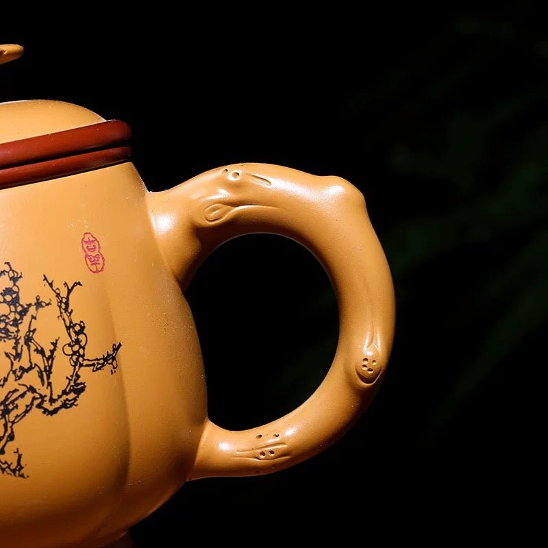 Master Zhou Yixing Premium Yellow Clay Mug Set - Tea and Whisk