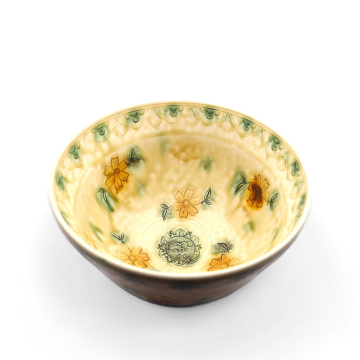 Matcha Bowl Kyoyaki - Handpainted Hanaka Chawan - Tea and Whisk