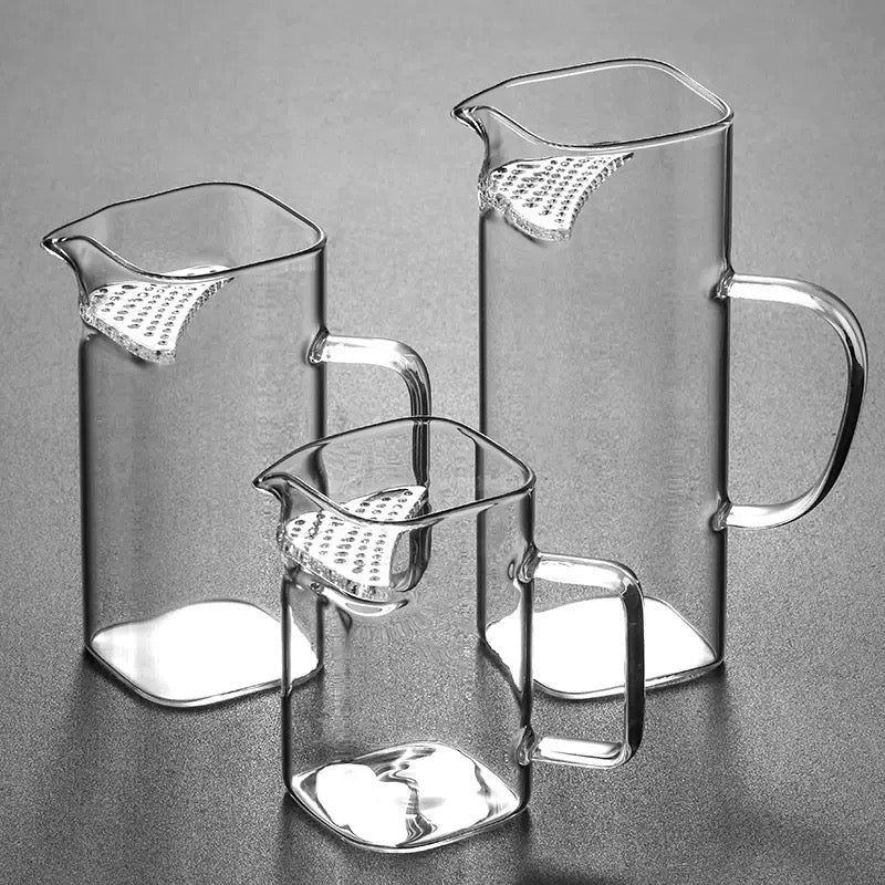 Modern Square Glass Tea Brewer with Strainer - Tea and Whisk