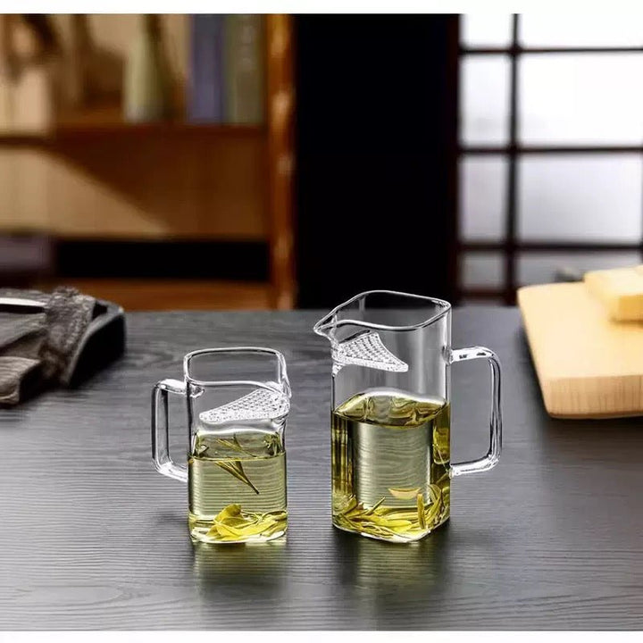 Modern Square Glass Tea Brewer with Strainer - Tea and Whisk