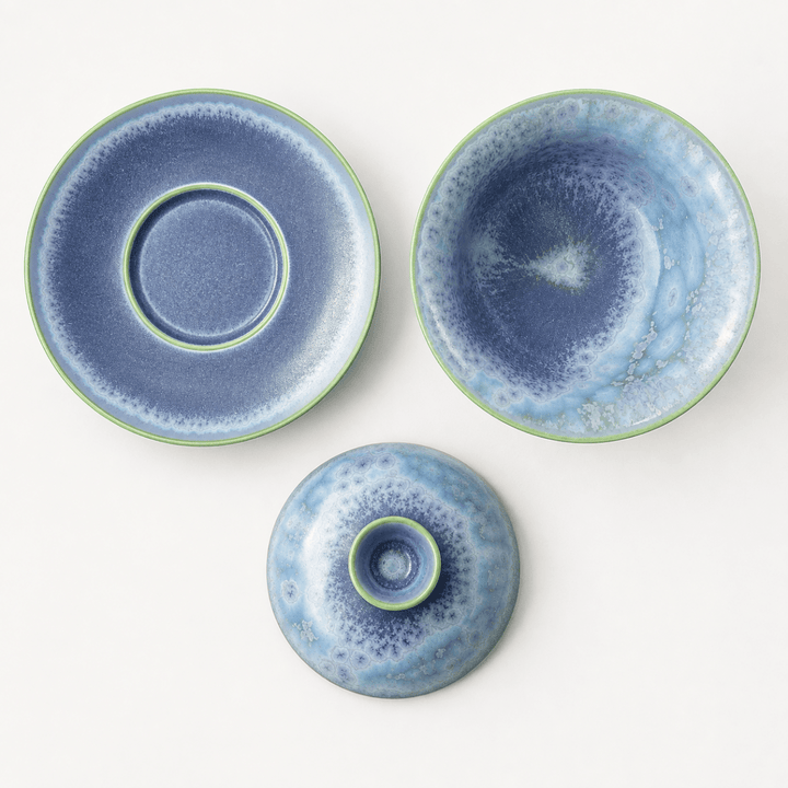 Moonlit Azure -Jingdezhen Handmade Woodfired Gaiwan - Tea and Whisk