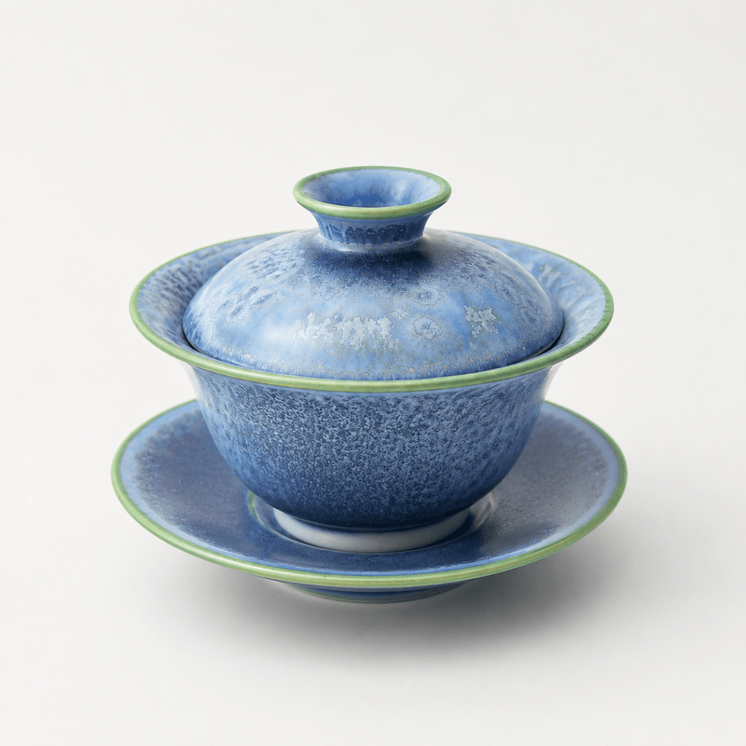 Moonlit Azure -Jingdezhen Handmade Woodfired Gaiwan - Tea and Whisk