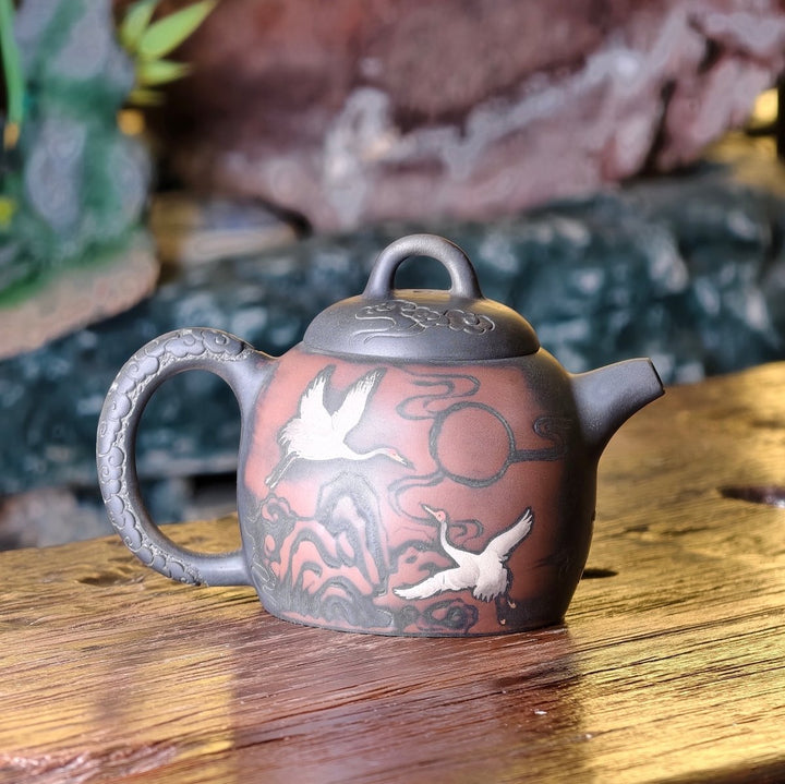 Moonlit Crane Handmade Jianshui Teapot - Tea and Whisk