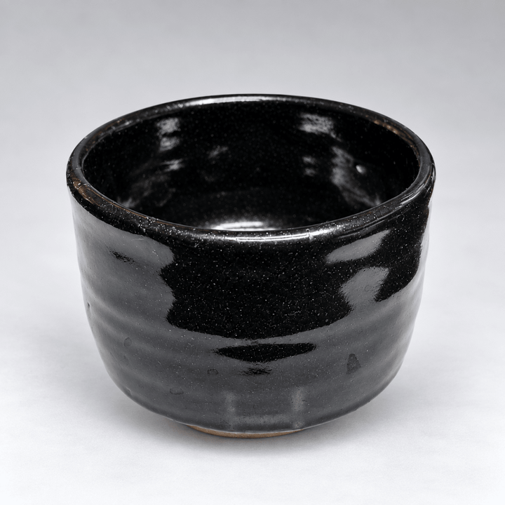 Obsidian Ripple - Japanese Handmade Shigayaki Matcha Bowl - Tea and Whisk