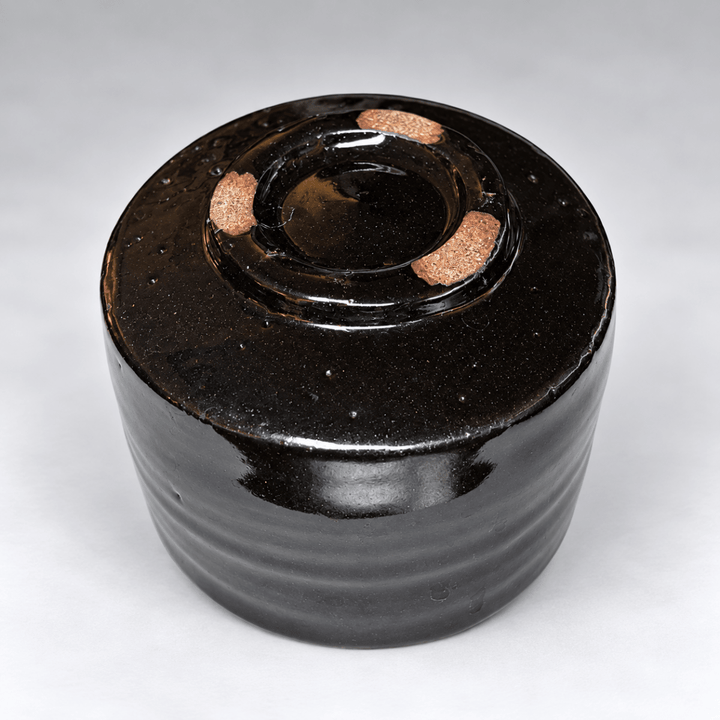 Obsidian Ripple - Japanese Handmade Shigayaki Matcha Bowl - Tea and Whisk