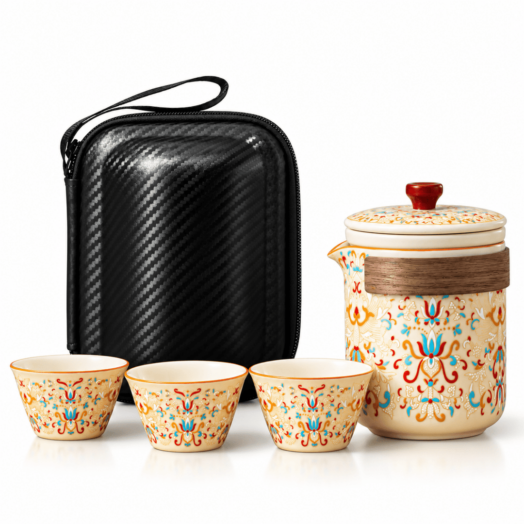 Oriental Charm Travel Tea Set Collection - Tea and Whisk