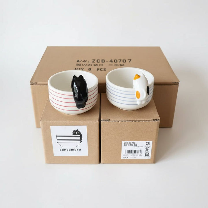 Peekaboo Cat - Japanese Handmade Nagoya Teacup - Tea and Whisk