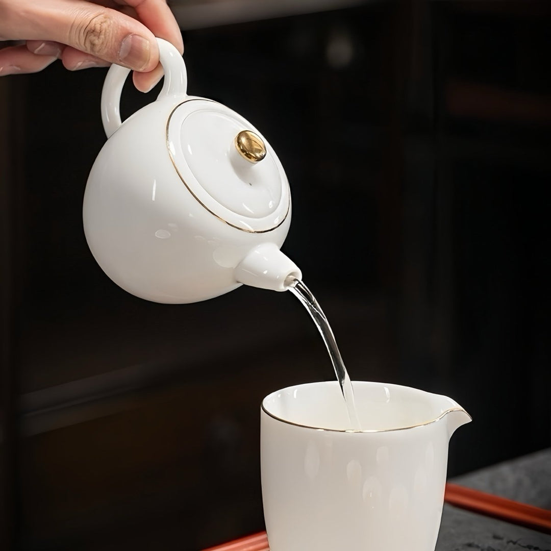 Phoenix Song -Premium Jade Porcelain Complete Gongfu Tea Set - Tea and Whisk