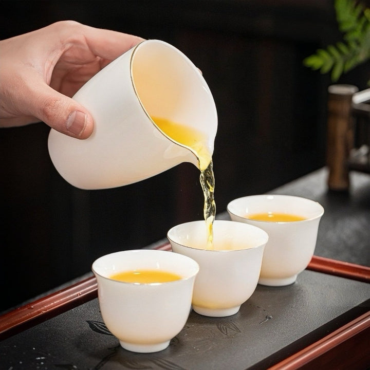 Phoenix Song -Premium Jade Porcelain Complete Gongfu Tea Set - Tea and Whisk