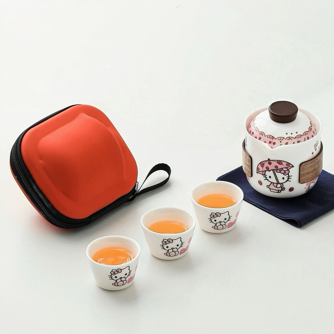 Playful Kitty Portable Travel Tea Set (Limited Edition) - Tea and Whisk