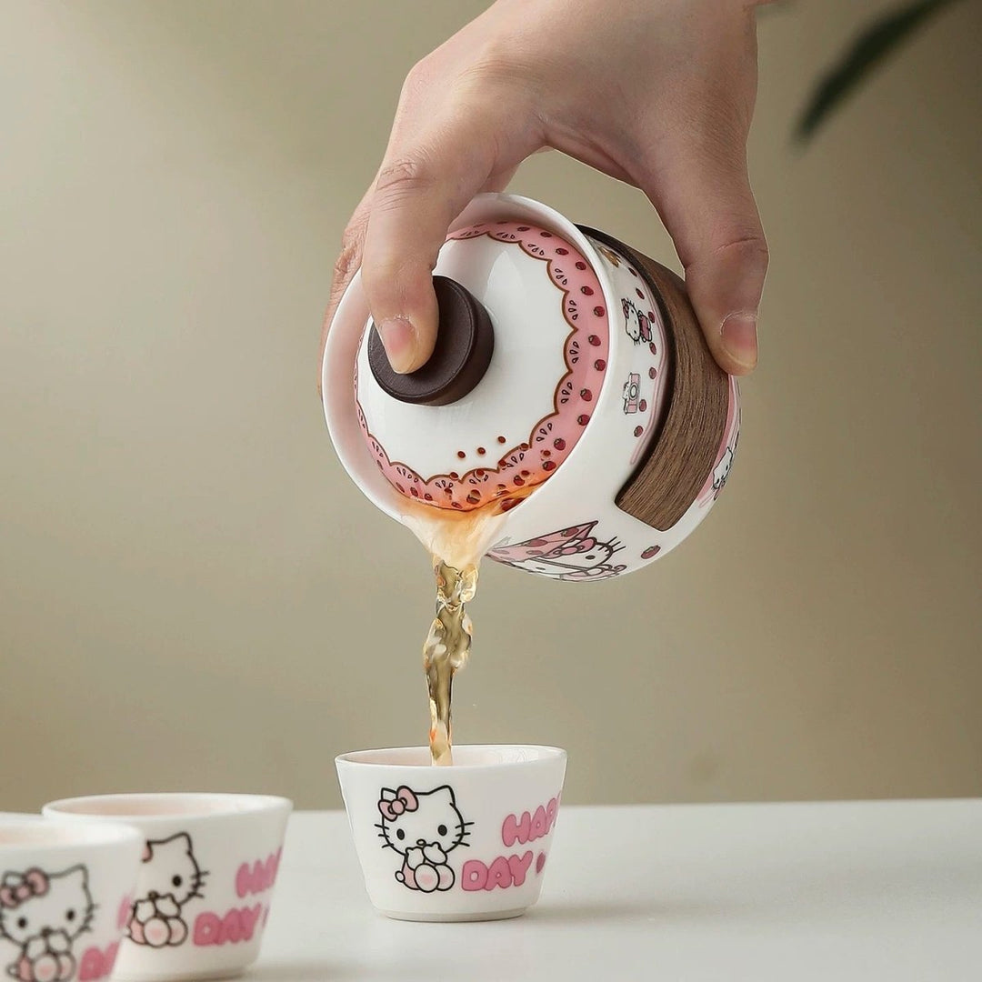 Playful Kitty Portable Travel Tea Set (Limited Edition) - Tea and Whisk