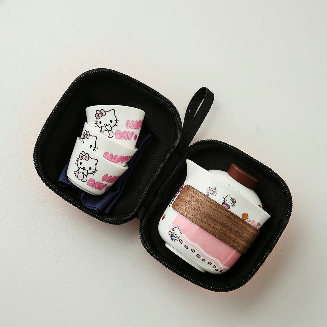 Playful Kitty Portable Travel Tea Set (Limited Edition) - Tea and Whisk