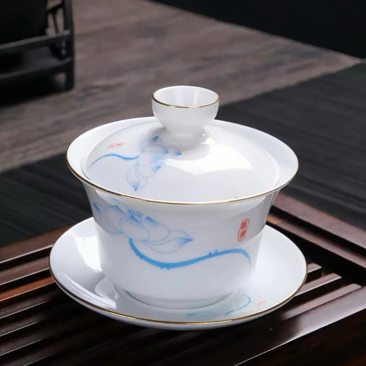 Premium Porcelain Daily Gaiwan Collection - Tea and Whisk