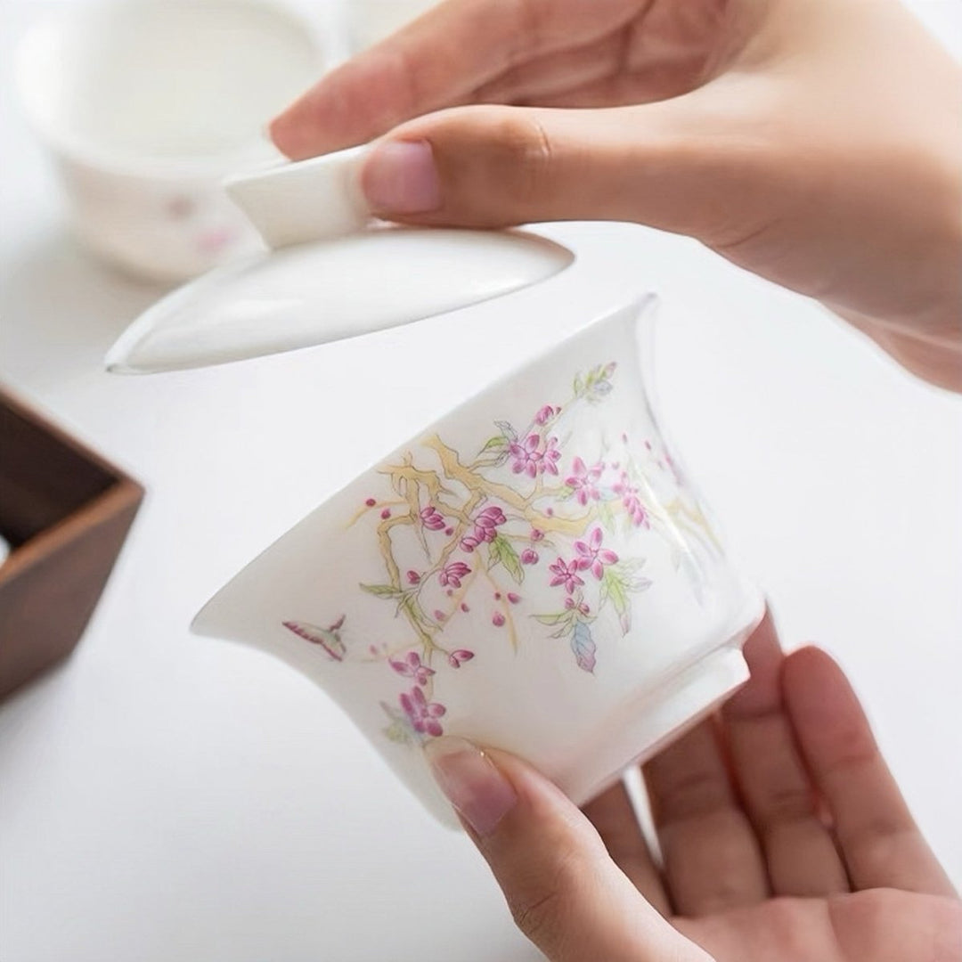 Premium Porcelain Daily Gaiwan Collection - Tea and Whisk