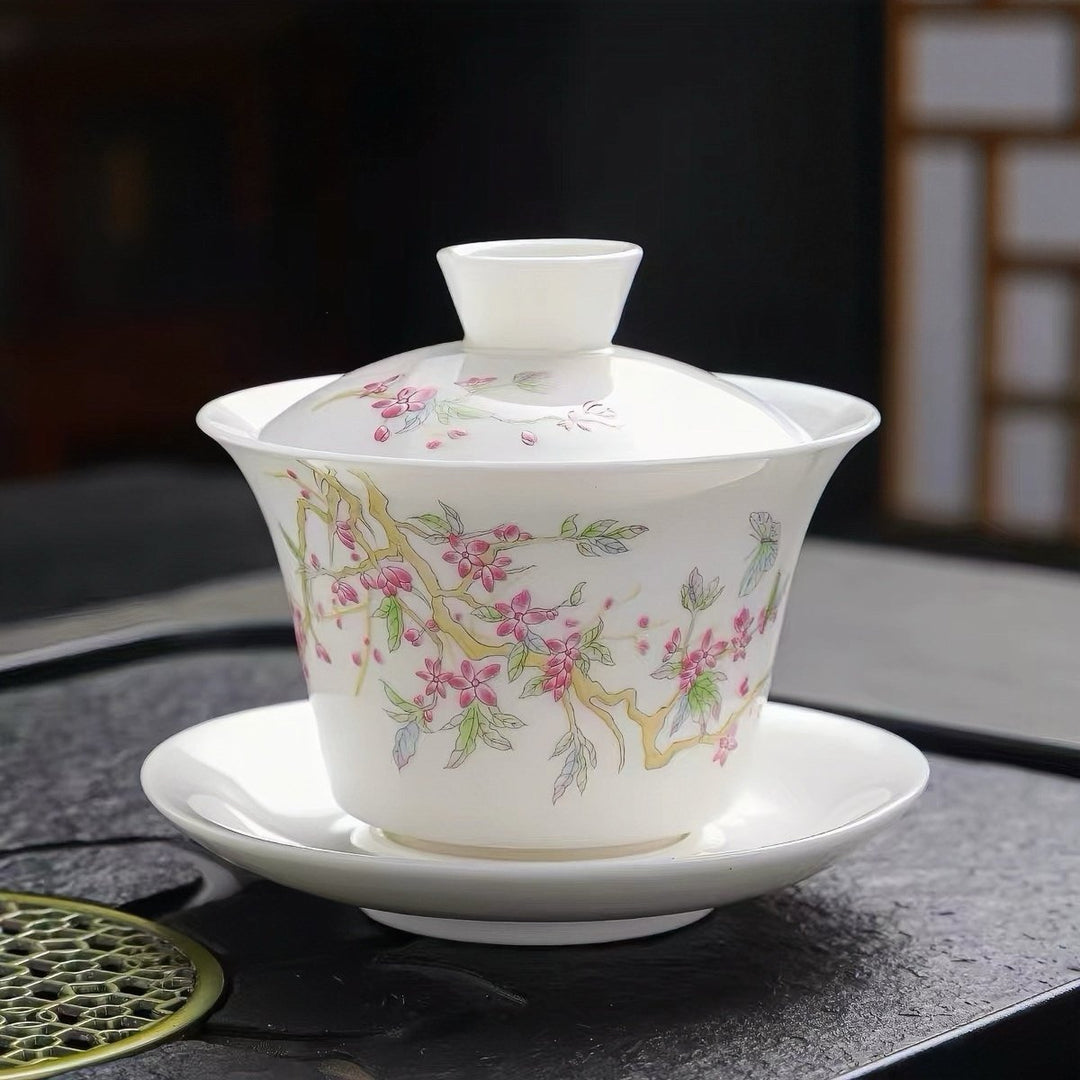 Premium Porcelain Daily Gaiwan Collection - Tea and Whisk