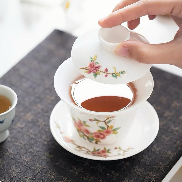 Premium Porcelain Daily Gaiwan Collection - Tea and Whisk
