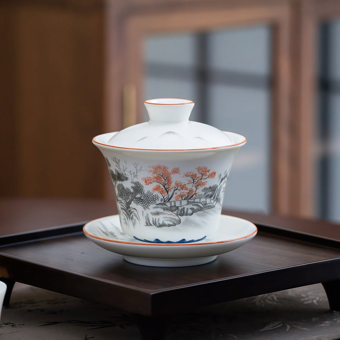 Premium Porcelain Gaiwan - Mountain - Tea and Whisk