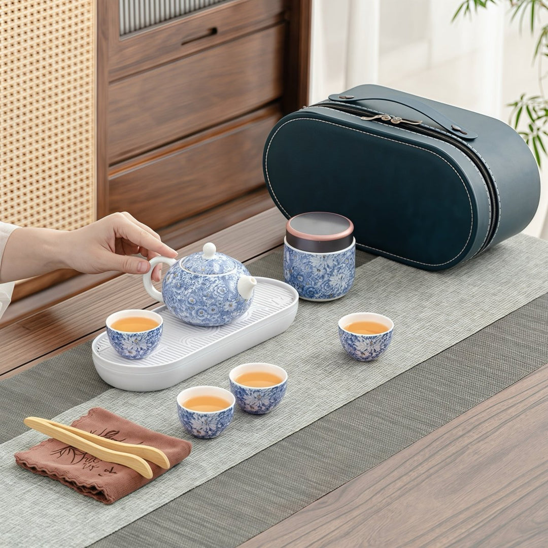 Premium Porcelain Teapot Travel Set - Tea and Whisk