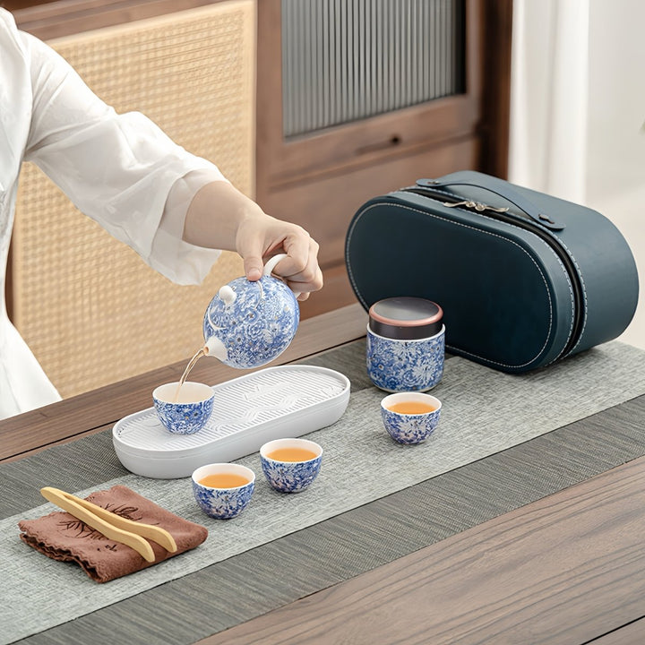 Premium Porcelain Teapot Travel Set - Tea and Whisk