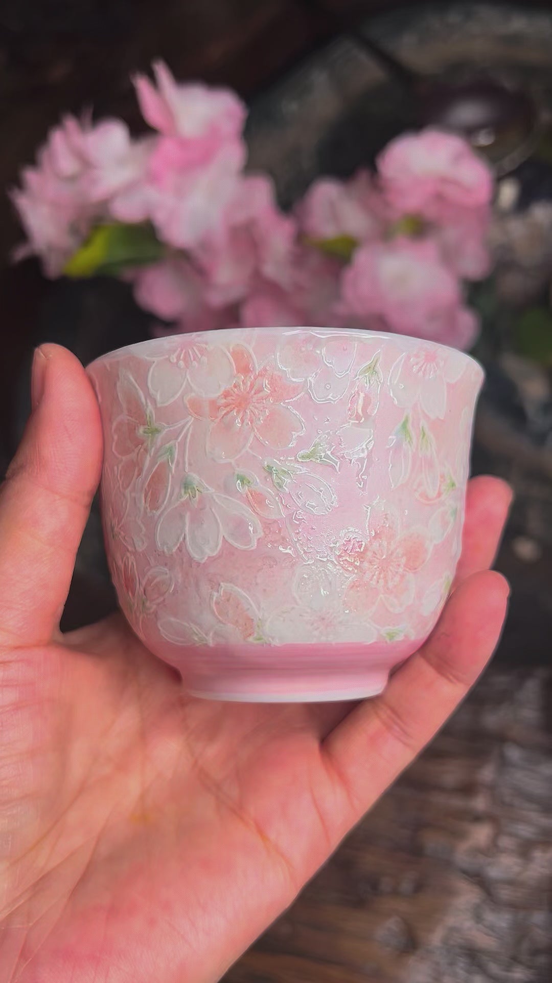 Sakura Kasumi -Japanese Hand-painted Banko-yaki Teacup