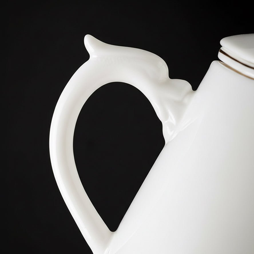 Pure White Porcelain Office Travel Tea Mug with Infuser - Tea and Whisk