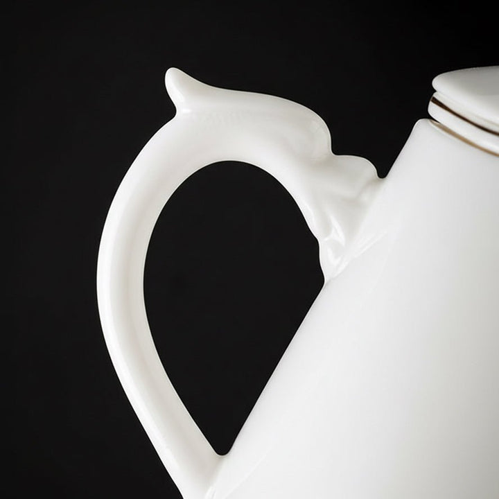 Pure White Porcelain Office Travel Tea Mug with Infuser - Tea and Whisk