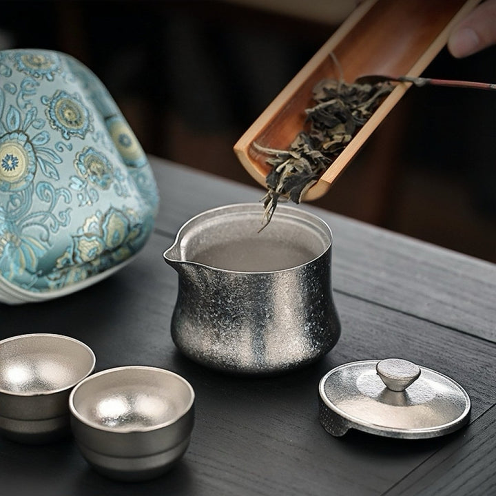 Quiet Path - Lifetime Double - wall Titanium Travel Tea Set - Tea and Whisk