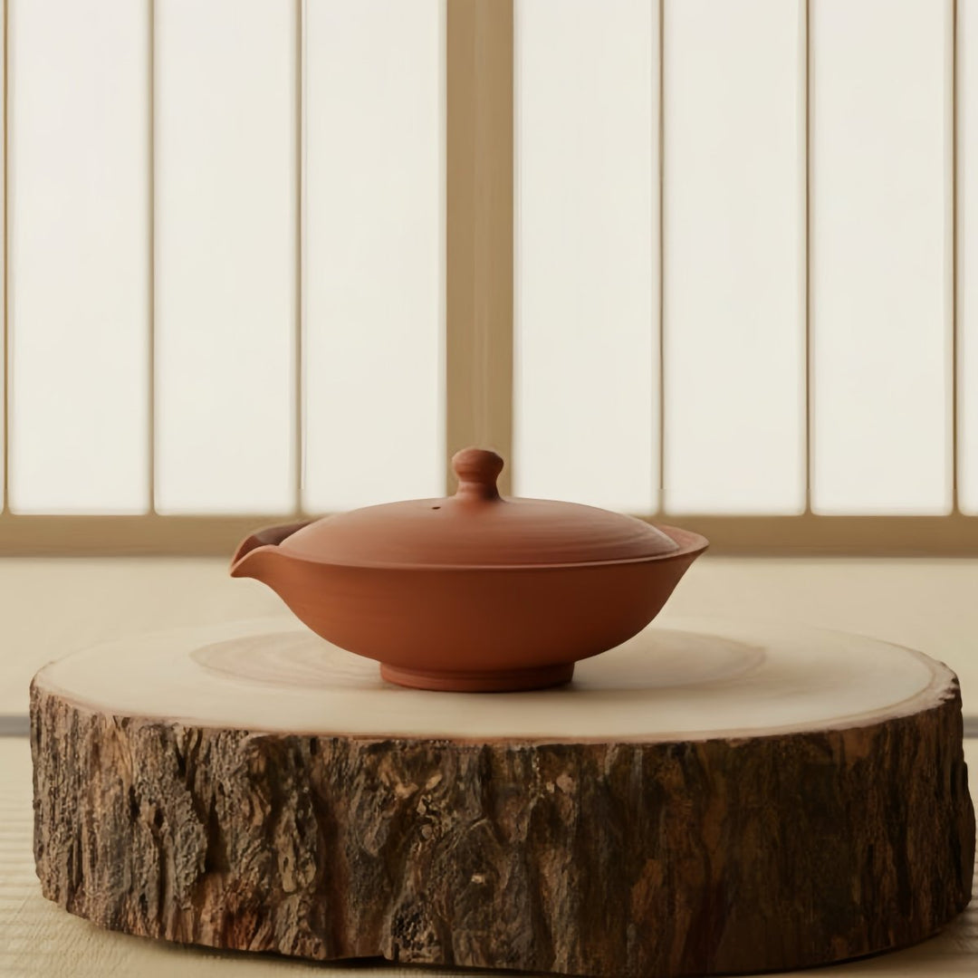 Red Blossom - Japanese Master Handmade Shiboridashi - Tea and Whisk