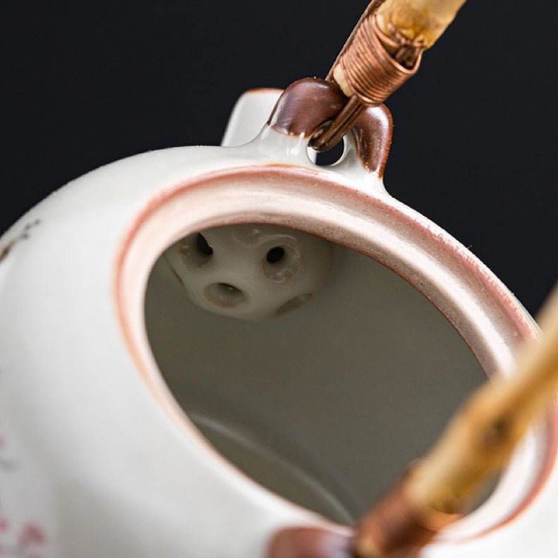 Regal Peacock -Ru Kiln Portable Travel Teapot Set - Tea and Whisk