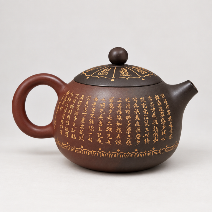 Eight Treasures -Hand Engraved Woodfired Nixing Xi Shi Teapot