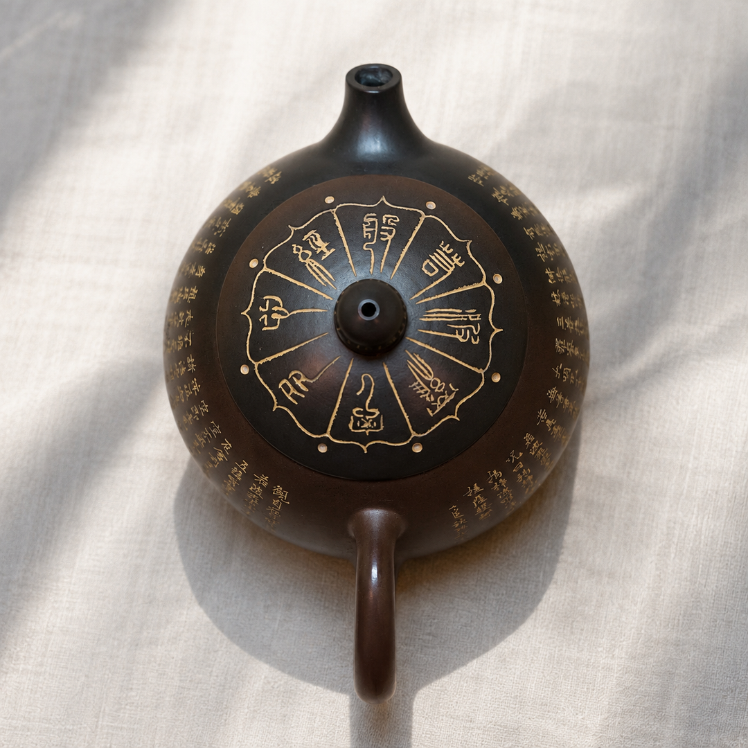 Eight Treasures -Hand Engraved Woodfired Nixing Xi Shi Teapot