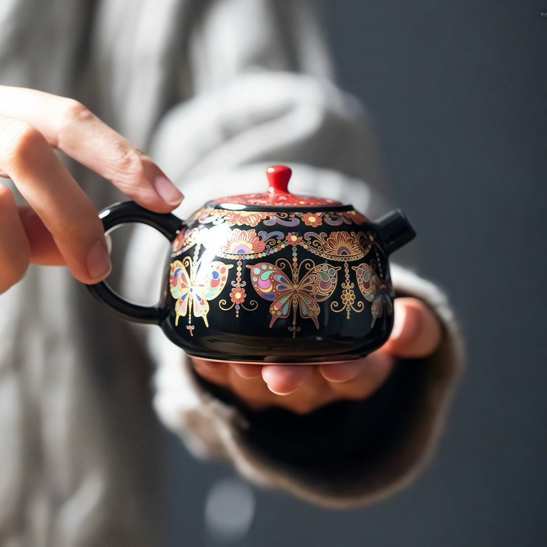 Royal Black Teapot Set of 2 - Tea and Whisk