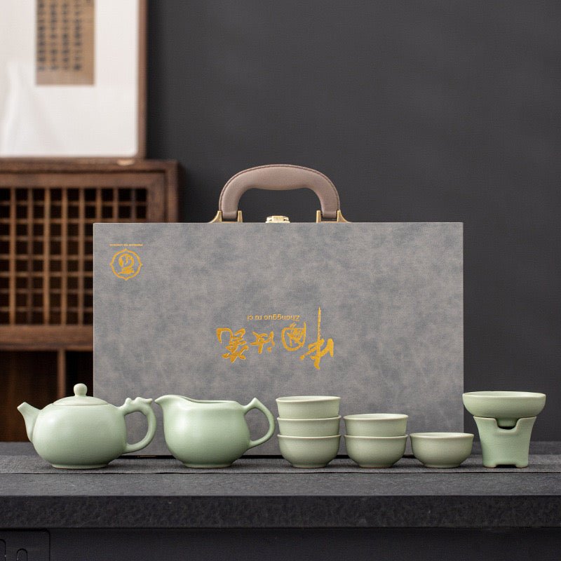 Ru Kiln Ceremonial Gongfu Tea Set - Tea and Whisk