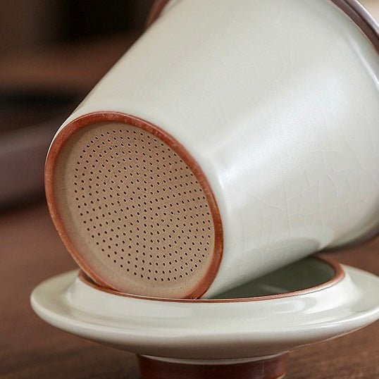 Ru Kiln Office Travel Tea Mug with Infuser - Tea and Whisk