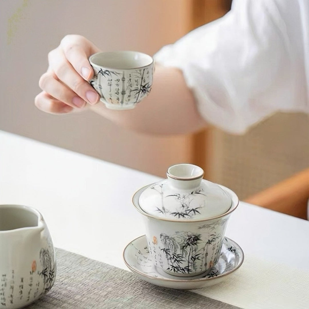 Ru Kiln Porcelain Premium Daily Gaiwan Collection - Tea and Whisk