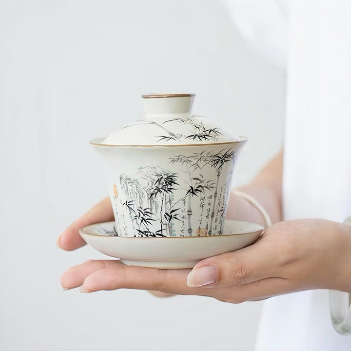 Ru Kiln Porcelain Premium Daily Gaiwan Collection - Tea and Whisk